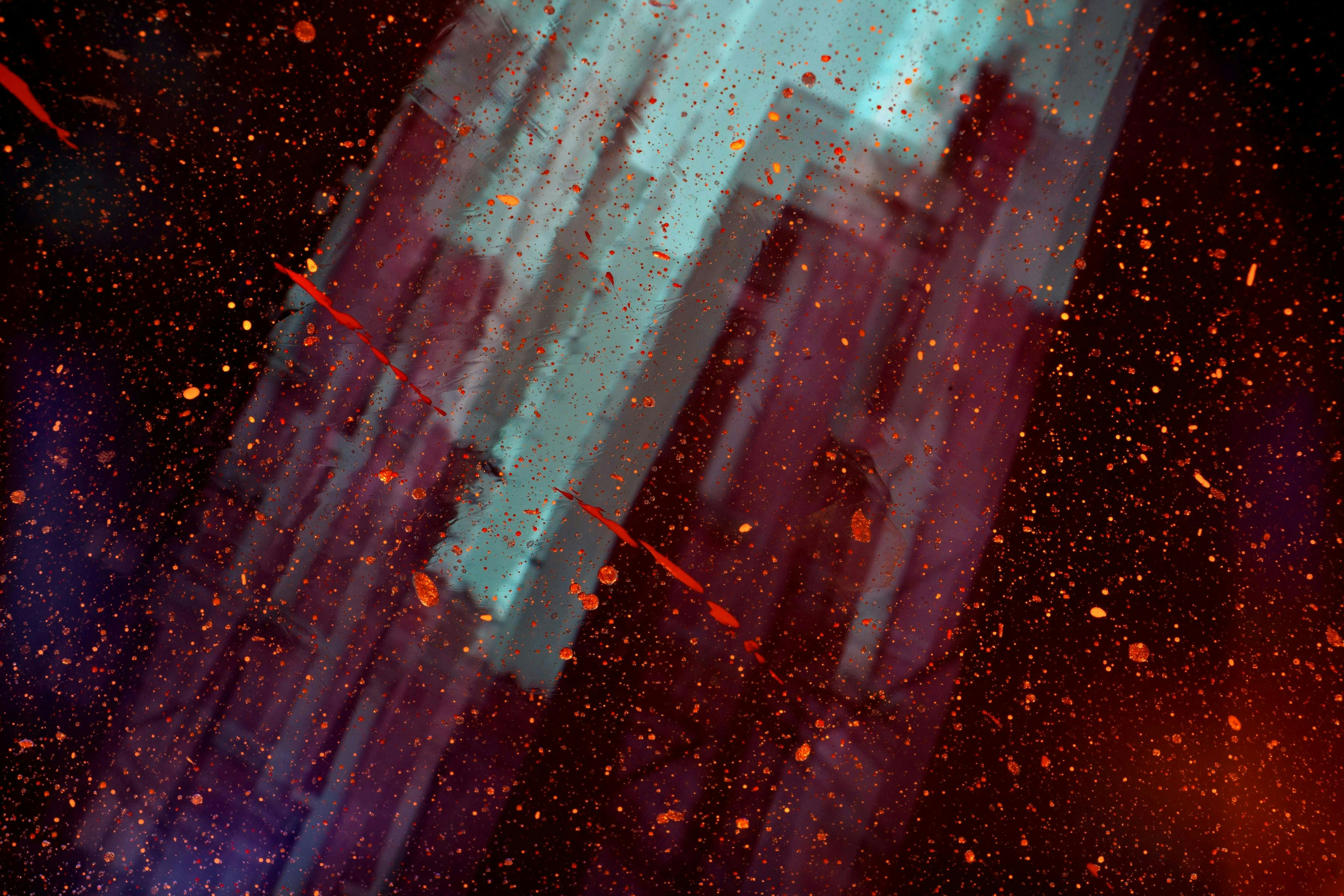 teal light waves dropping from the sky onto black background. In theme with Najar's brand