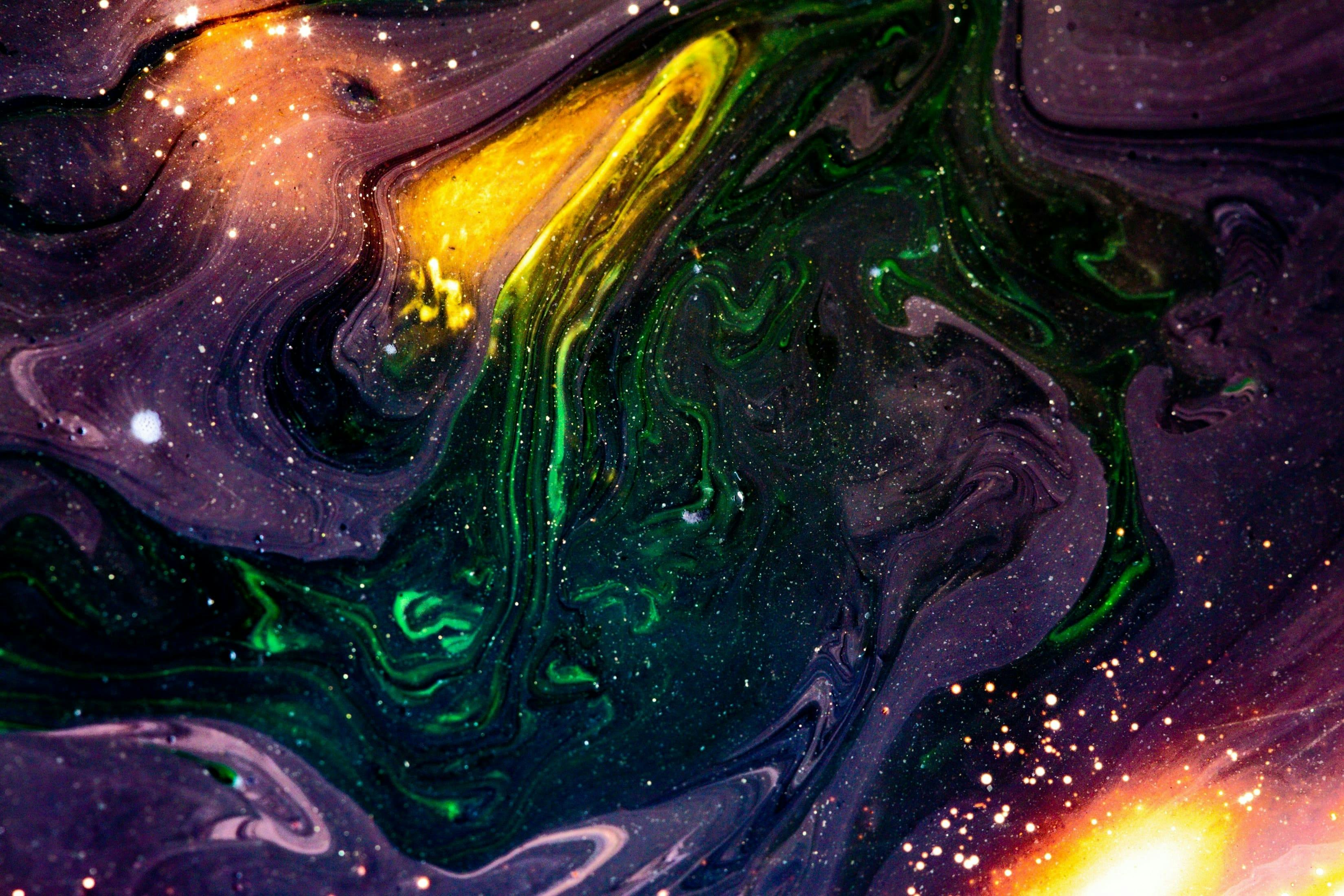 vagues de couleur sur fond d'espace noir dans le theme de Najar 