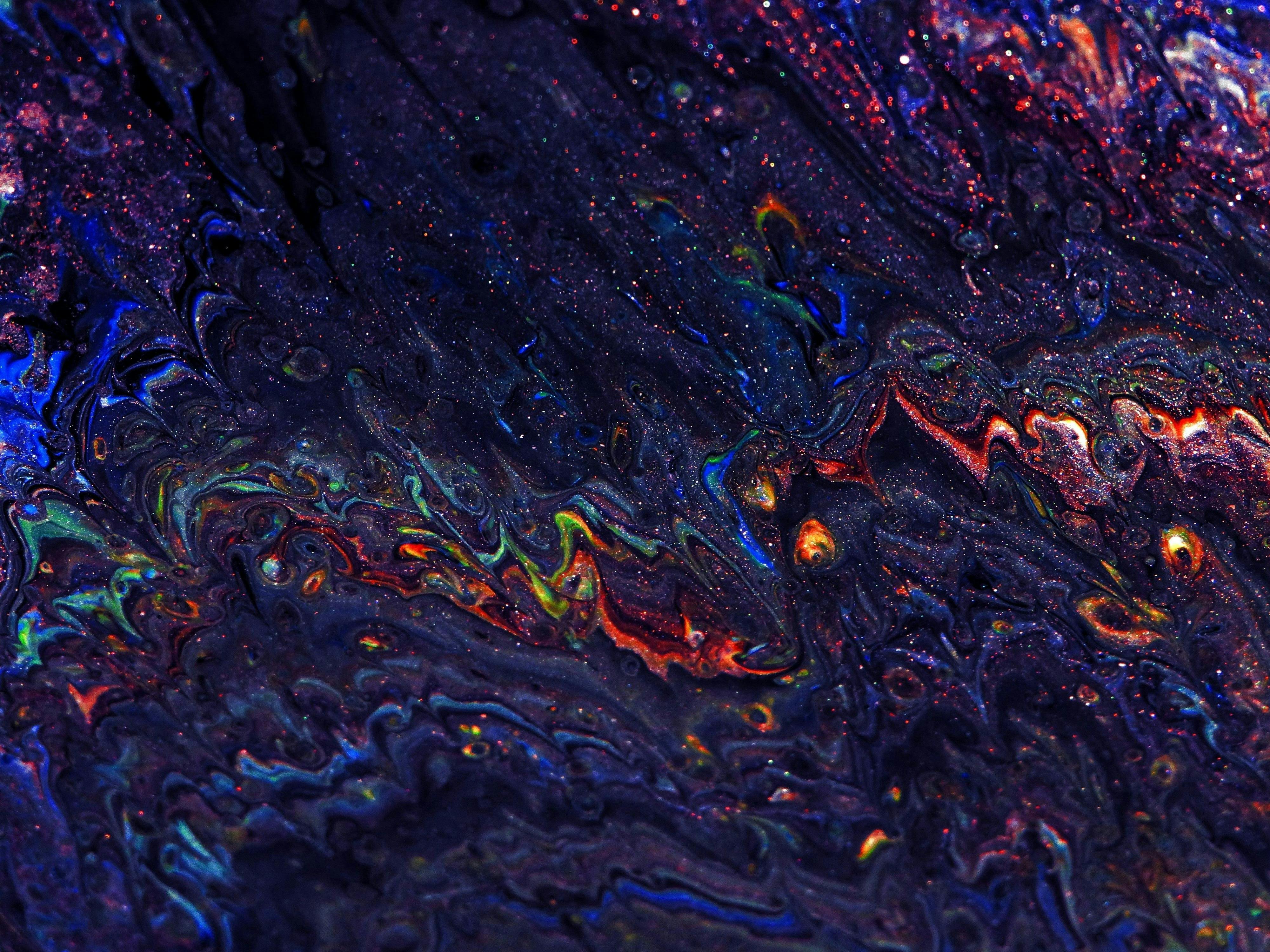 vagues de couleur sur fond d'espace noir